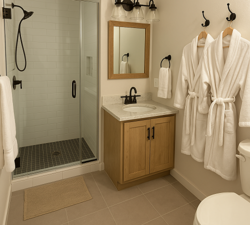 Professional house cleaner dusting a living room in Sandy, UT